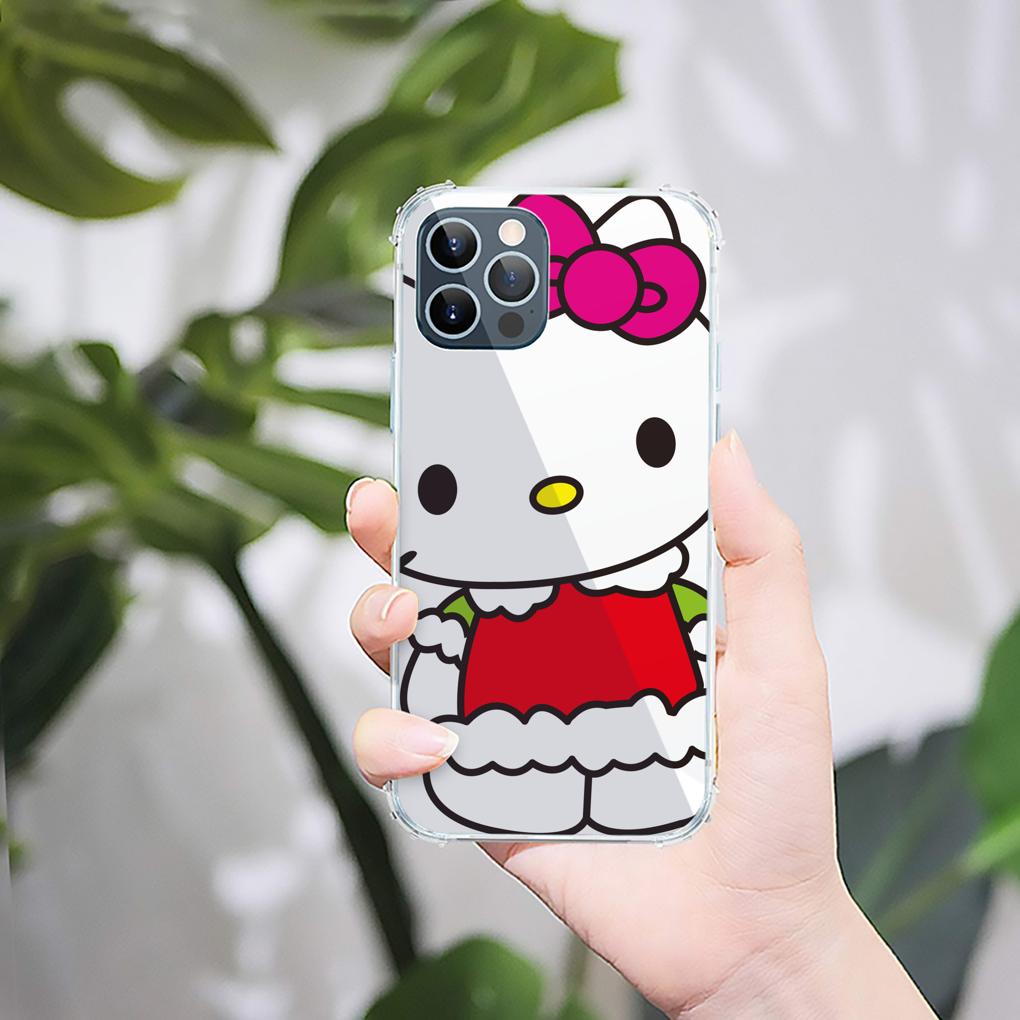 （画像用） Hello Kitty ハローキティ 【iPhone 12シリーズ対応】透明スマホケース（クリアソフトケース）